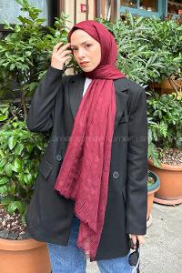 Claret Red Cotton Fabric Straight Shawl