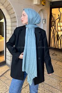 Pastel Green Cotton Fabric Straight Shawl