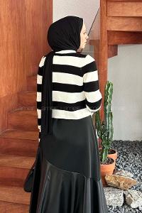 Black Crew Neck Long Arm Knitwear Cardigan