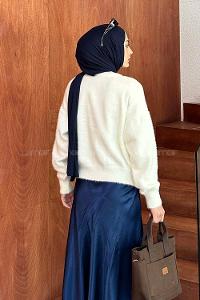 Lamelif Sakallı Basic Hırka Beyaz