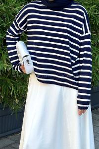 Navy Blue Turtle Neck Long Arm Jumper