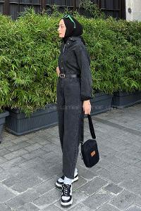 Lamelif Tek Cep Kot Tulum Füme