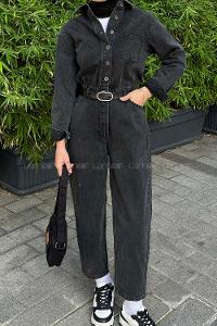 Lamelif Tek Cep Kot Tulum Füme