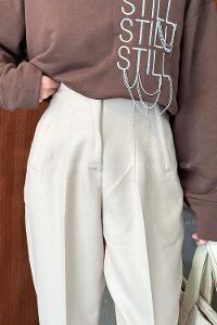 Modalamelif Fleto Cepli Pantolon Bej