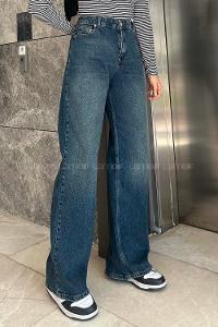 Lamelif Bol Paça Kot Pantolon Kot Mavisi