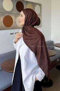 Lamelif G Desen Jakar Serisi Şal Acı Kahve