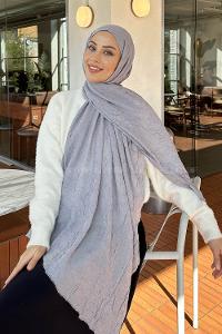 Lamelif Bambu Şal Gri