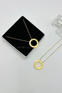 Lamelif 925 Ayar Çelik Cartier Love Kolye Gold