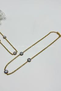 Lamelif 925 Ayar Çelik Gold Taşlı Nazar Boncuklu Kolye