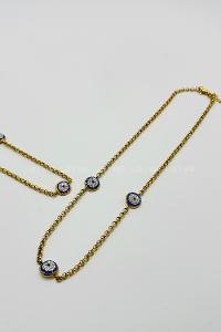 Lamelif 925 Ayar Çelik Gold Taşlı Nazar Boncuklu Kolye