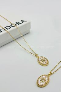 Lamelif 925 Ayar Çelik Kuzey Yıldızı Kolye Gold