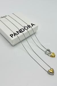 Lamelif Çelik Pandora Model Taşlı Kalp Kolye Gümüş