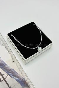 Lamelif Dorika Boncuklu Yonca Charmlı Tasarım Kolye Gümüş