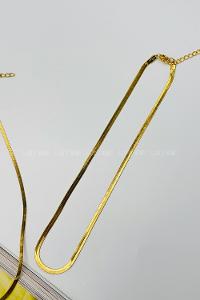Lamelif Gold İtalyan Zincir Balıksırtı Kolye