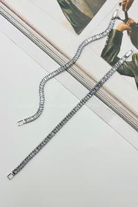 Lamelif Gümüş Dikdörtgen Taşlı Baget Bileklik