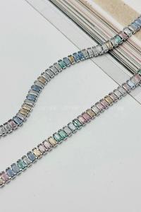 Lamelif Gümüş Renkli Taşlı Baget Bileklik