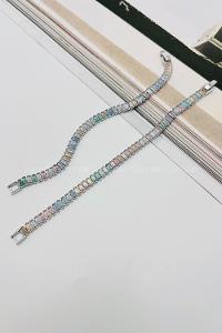 Lamelif Gümüş Renkli Taşlı Baget Bileklik