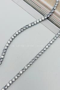 Lamelif Gümüş Taşlı Baget Bileklik