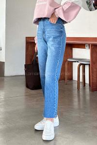 Lamelif Kesik Paça Fit Jean Mavi