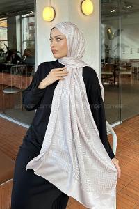 Lamelif Kibrit Desen Jakar Şal Kum Beji