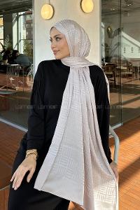 Lamelif Kibrit Desen Jakar Şal Kum Beji