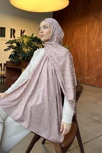 Lamelif Zikzak Desen Jakar Şal Latte