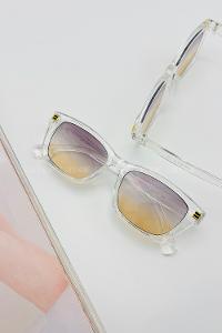 Lamelif Alissa Şeffaf Çerçeve Blok Renk Güneş Gözlüğü