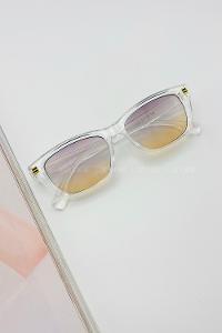 Lamelif Alissa Şeffaf Çerçeve Blok Renk Güneş Gözlüğü
