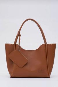 Tan Buckle Skin Hand Bag Bag