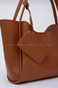Tan Buckle Skin Hand Bag Bag