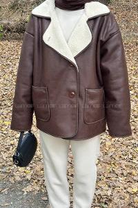 Bitter Brown V Neck Long Arm Coat