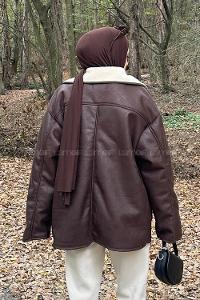 Bitter Brown V Neck Long Arm Coat