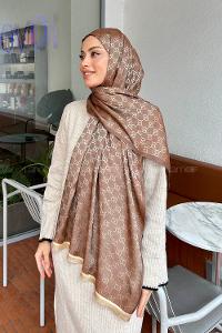 Lamelif G Desen Kaşmir Çift Taraflı Şal Bej Soft Kahve