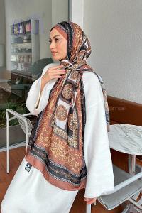 Lamelif Versa Desen Pamuk Şal Sütlü Kahve