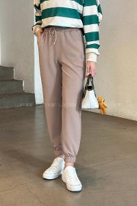 Lamelif Modal Kumaş Paça Lastik Detay Eşofman Soft Kahve