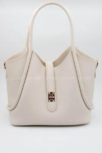 Lamelif Kilit Detaylı Kanguru El Ve Omuz Çantası Yavru Çantalı Kadın Krem