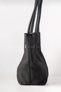 Lamelif Süet Kadın Büzgü Detay Klipsli Süet El Ve Omuz Çantası Siyah