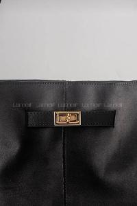 Lamelif Süet Kadın Büzgü Detay Klipsli Süet El Ve Omuz Çantası Siyah