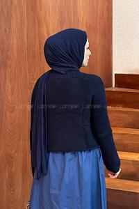 Lamelif Örgülü Kazak Lacivert