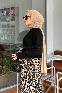 Lamelif Örgülü Kazak Siyah