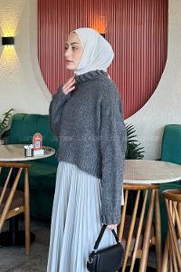 Lamelif Crop Kazak Antrasit