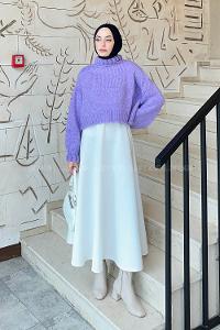 Lamelif Crop Kazak Menkşe Rengi