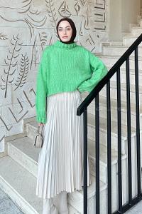 Neon Green Medium Crew Neck Long Arm Jumper