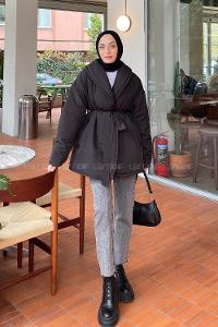 Black Normal Neck Long Arm Coat