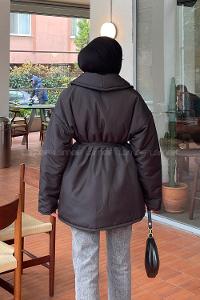 Black Normal Neck Long Arm Coat