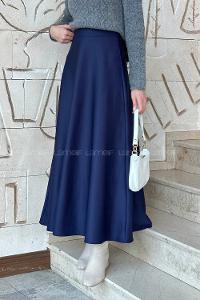Lamelif Kloş Tesettür Etek Lacivert