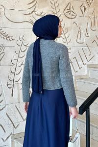 Lamelif Örgülü Kazak Antrasit