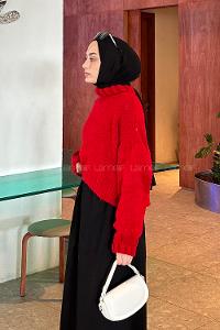 Red Medium Crew Neck Long Arm Jumper