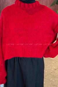 Red Medium Crew Neck Long Arm Jumper
