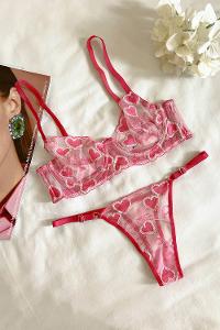 Pink Cotton Fabric Underwire Unsupport 